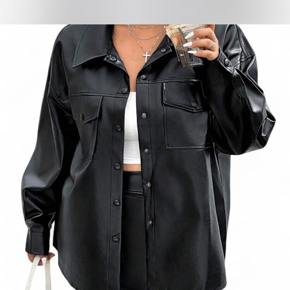 SHEIN Black Leather Jacket